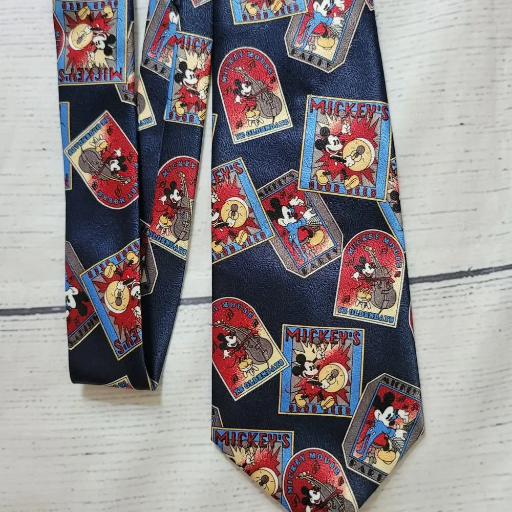 Mickey Unlimited Size 65” Vintage Novelty Tie Classic Disney‎ Print Black